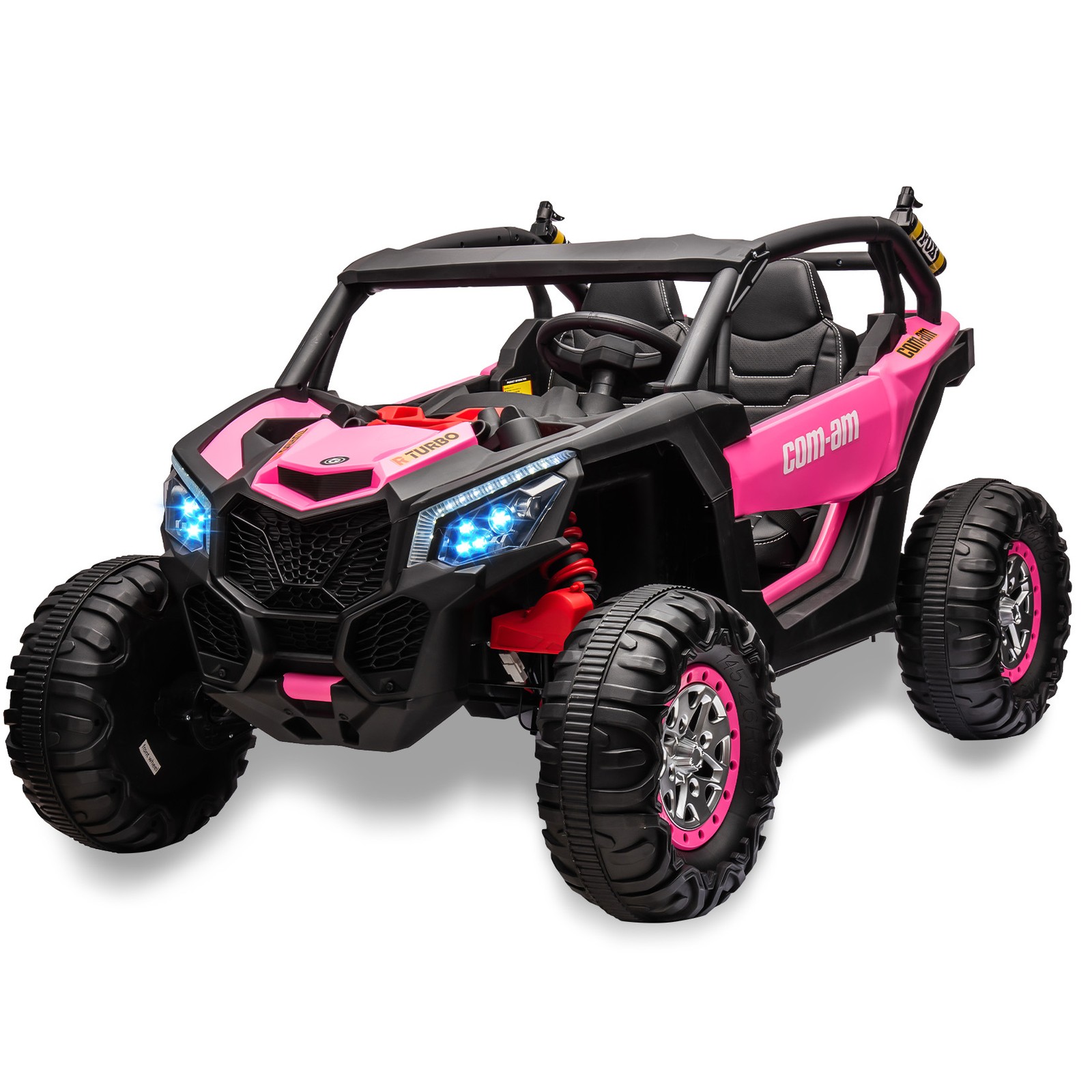 2-seater 24V Children UTV Car,300W 4WD Motors,Leather Seats RC Electric Vehicle