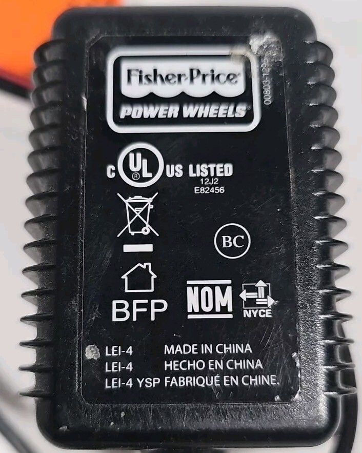Fisher Price Power Wheels 6v Battery Charger 00803-1295