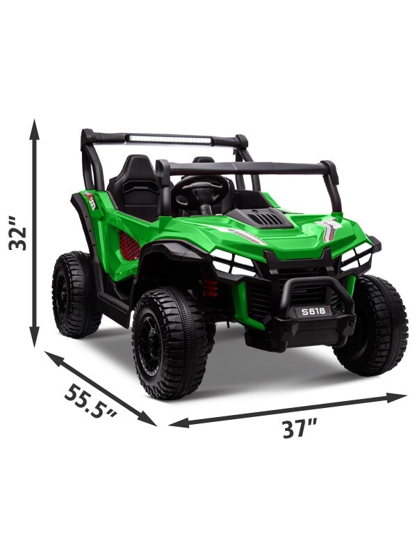 ZEOPHOL 24V Kids Ride On Car UTV Truck 4WD 2-Seater Electric Truck 80W*4 Green