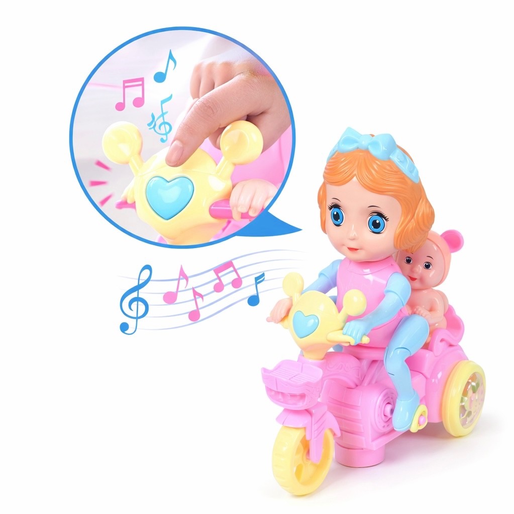 Electric Baby Tricycle Toy Musical Lights Ride On Cartoon Trike Toddler Gift