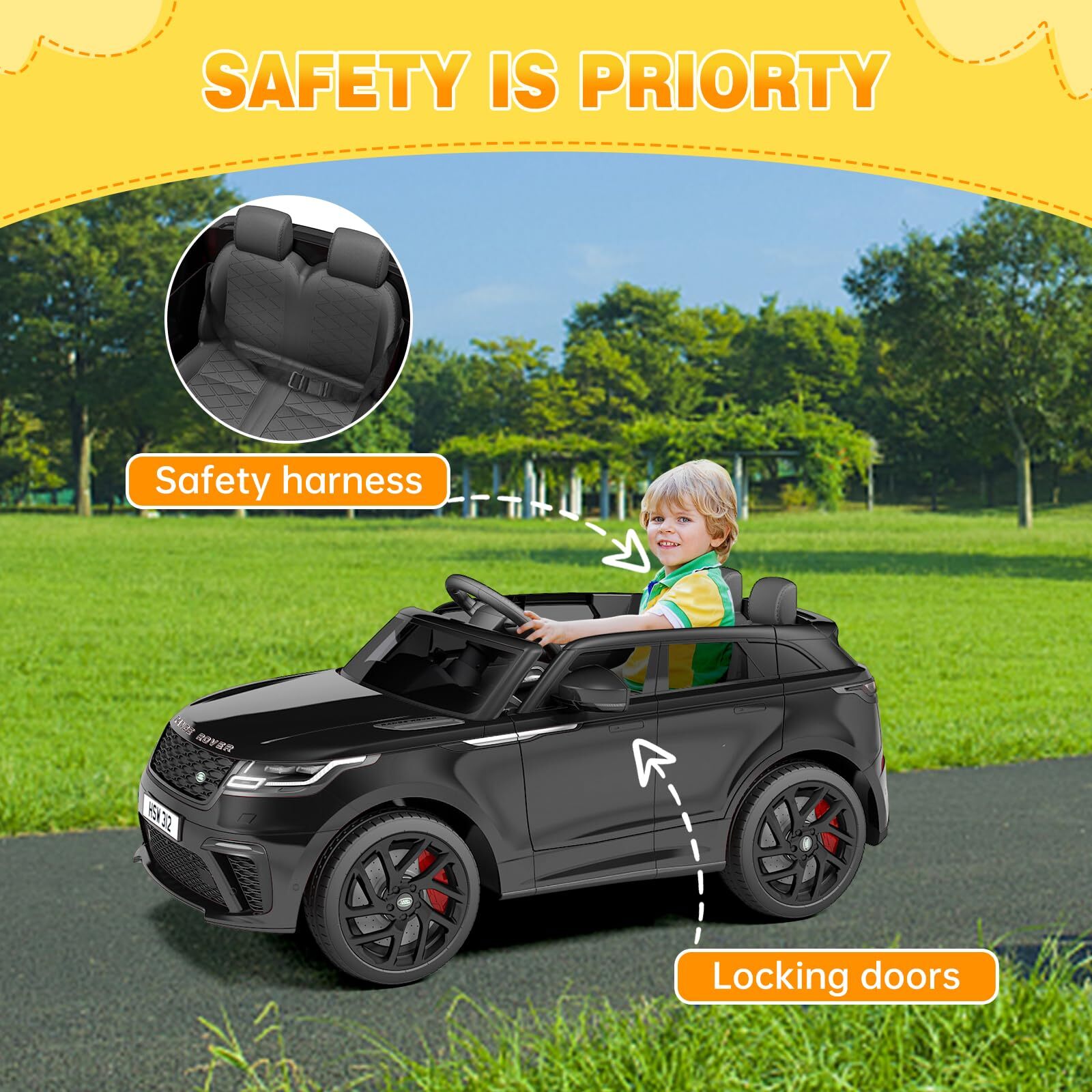 12V Ride On Toys for Kids 3-8 with Mp3 Player Rocking Electric Car with Remote