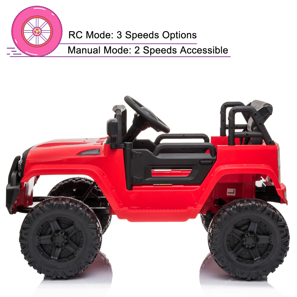 Red 12V Ride on Car Battery Powered Electric Toy Truck w/Remote Control for Kids