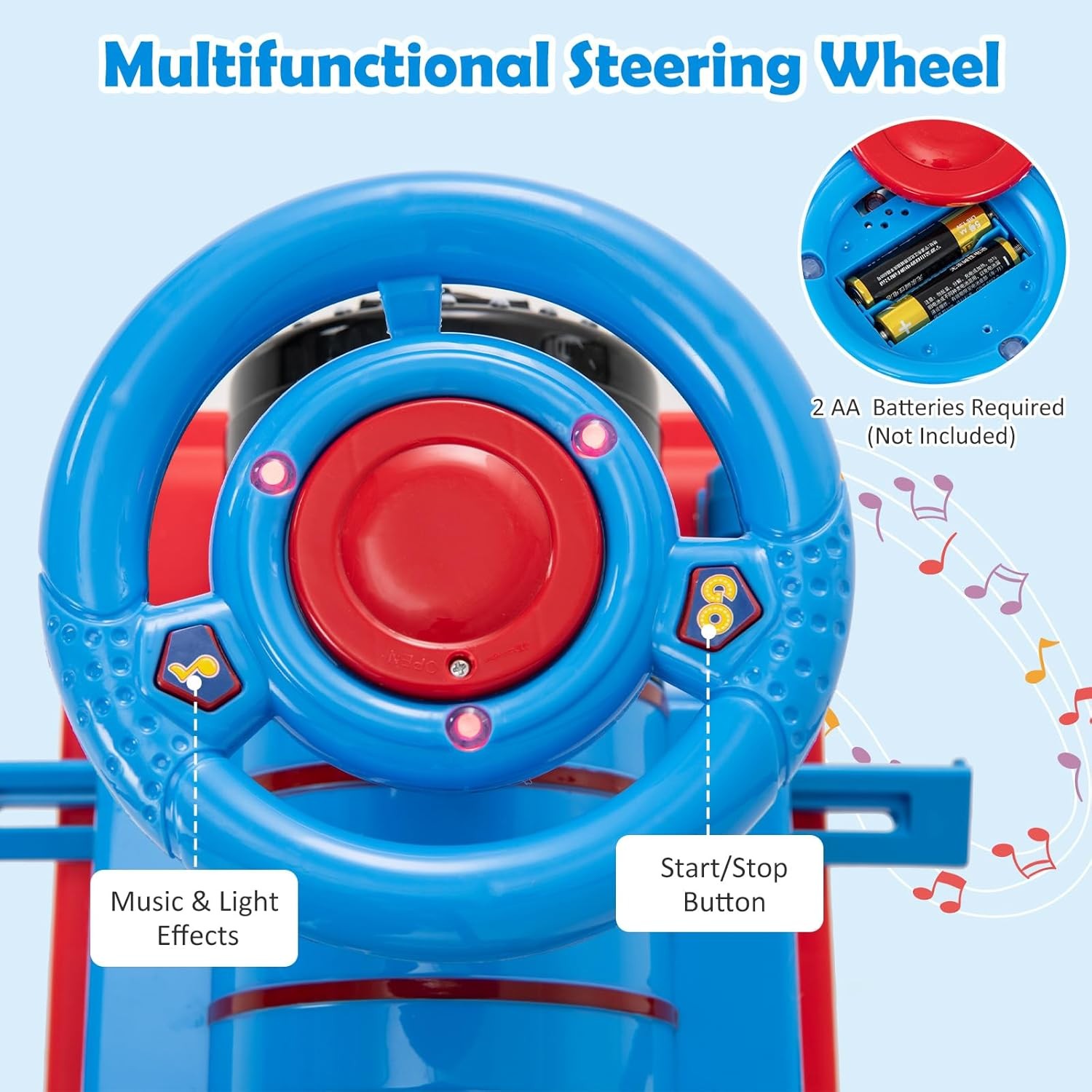 Ride-On Train 6V Circular Track Ride On Toy Tracks Storage Seat Light Music
