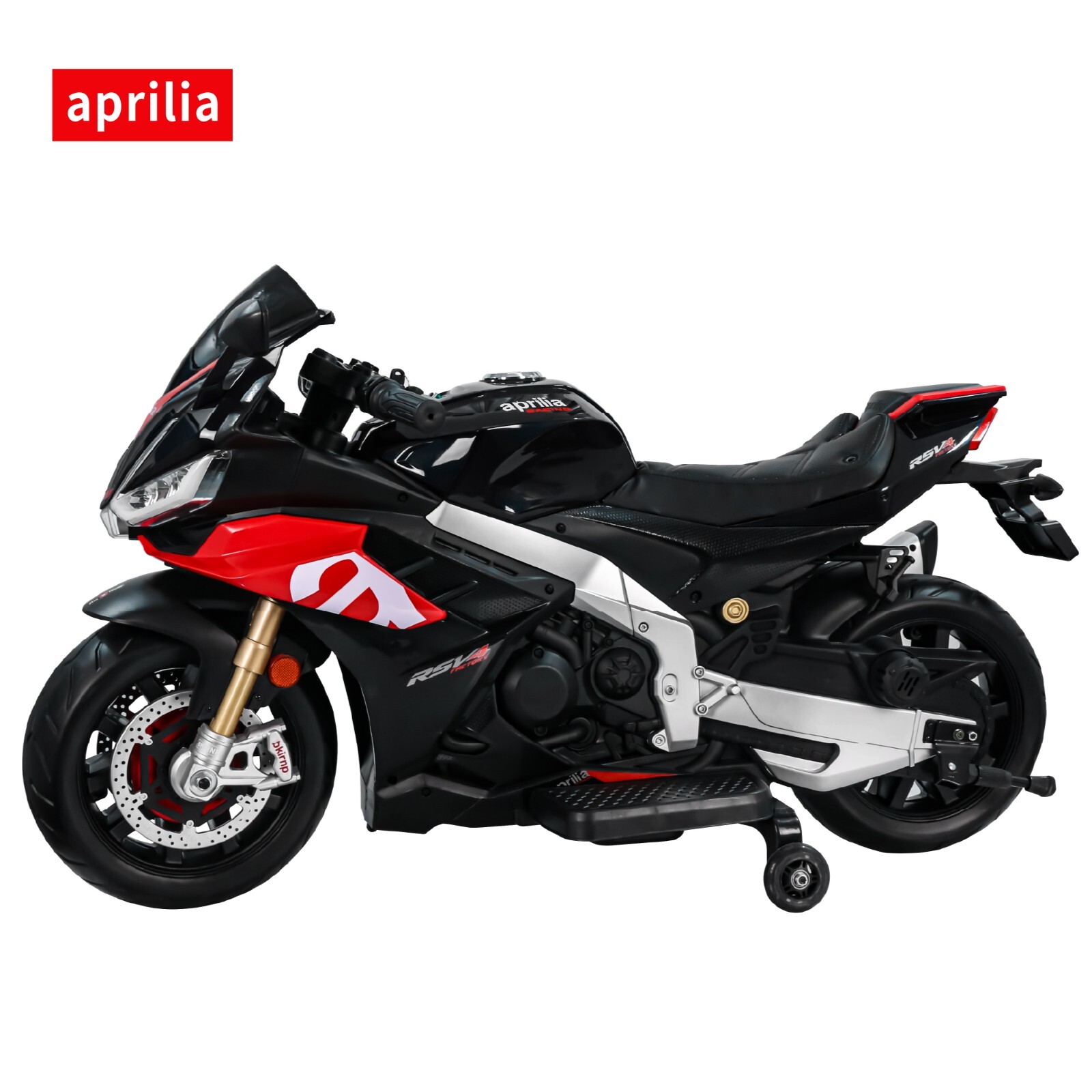 Black 24V Kids Electric Motorcycle 12mph Dirt Bike Ride on Toy w/ 250W Motor LED