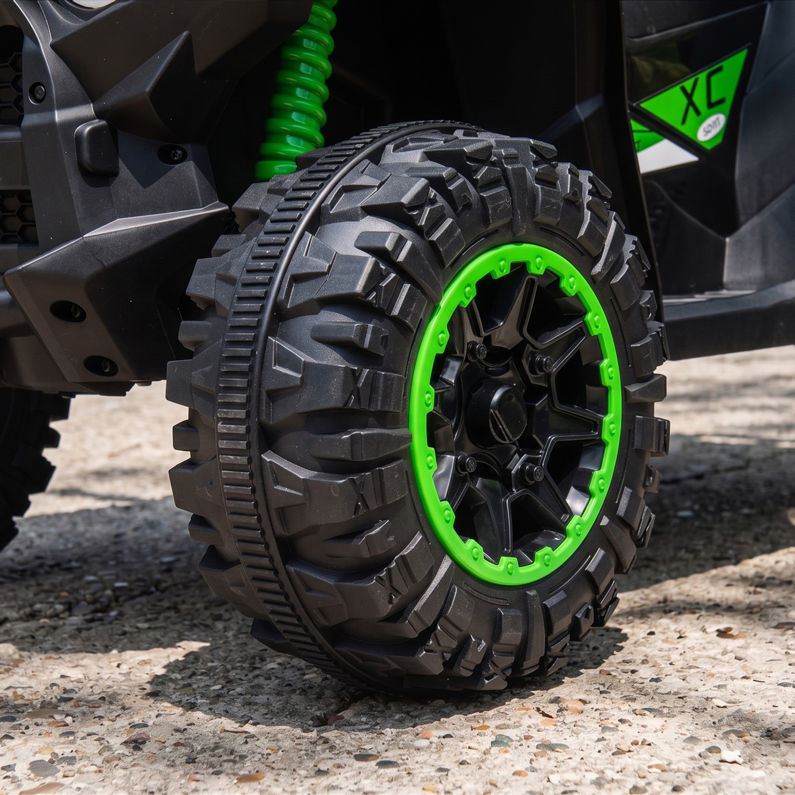 Aosom 4 Wheeler for Kids, Electric ATV, with Music for 3-5 Years Old Green