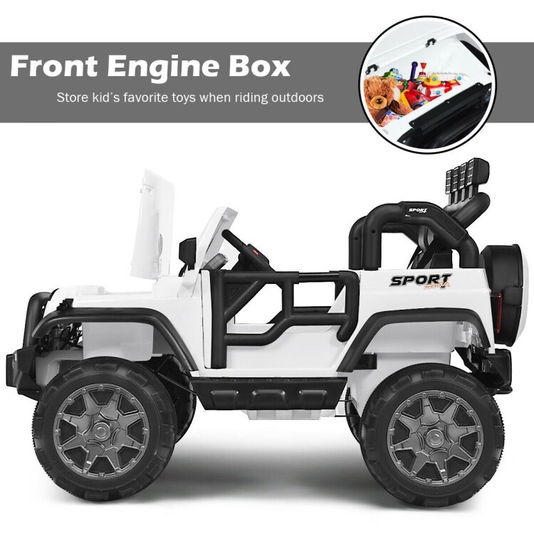 12V 2-Seater Ride on Car Truck with Remote Control and Storage Room