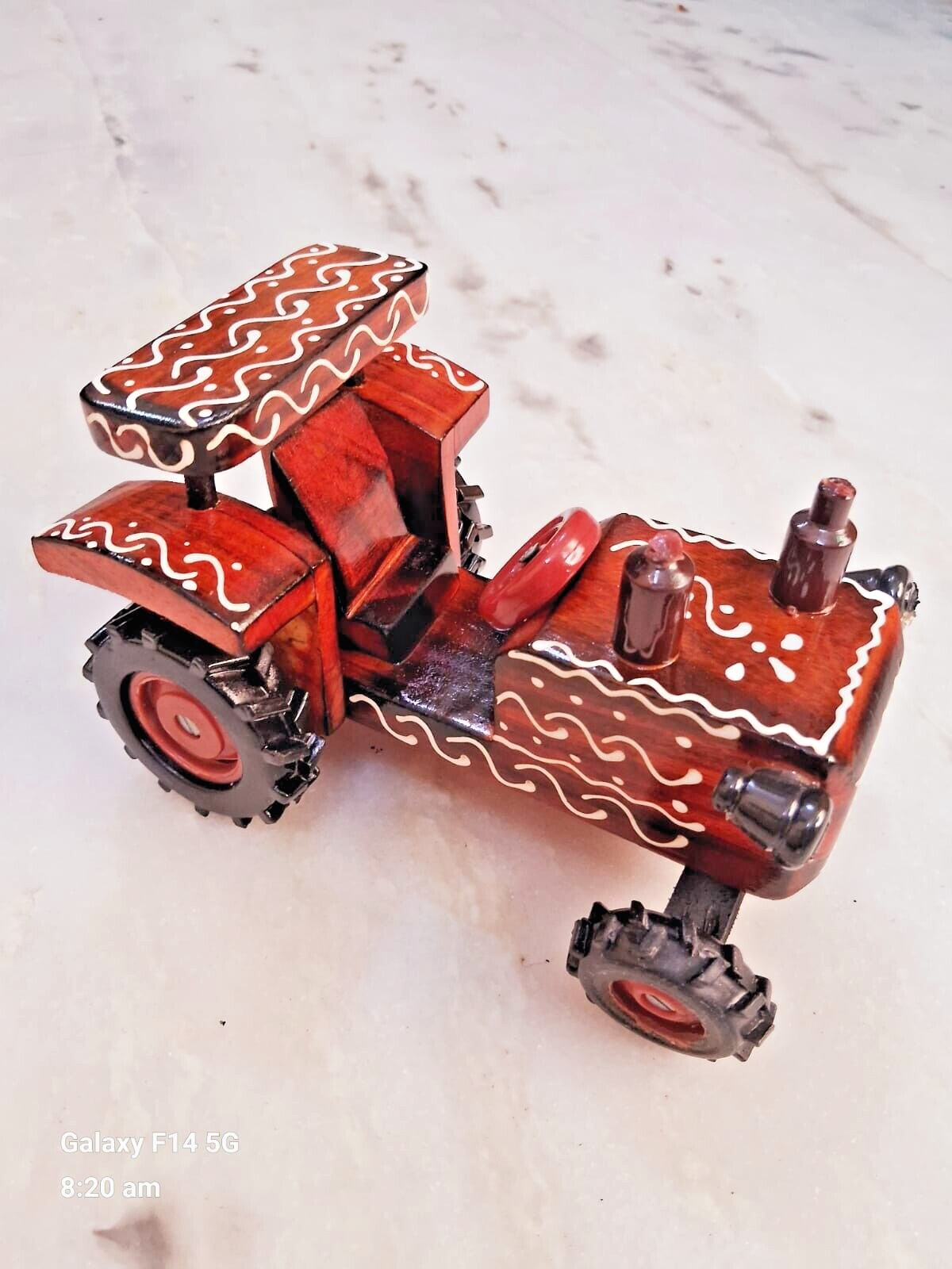 Wood Toy Farm Tractor Kids Toddlers Playthings 4 wheel Toy Wooden Handmade Gift