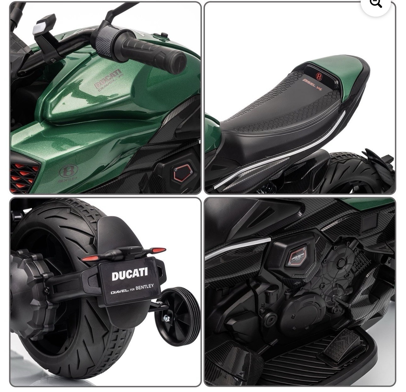 New Bro Ducati & Bentley Motorcycle Kids 12V Ride-On