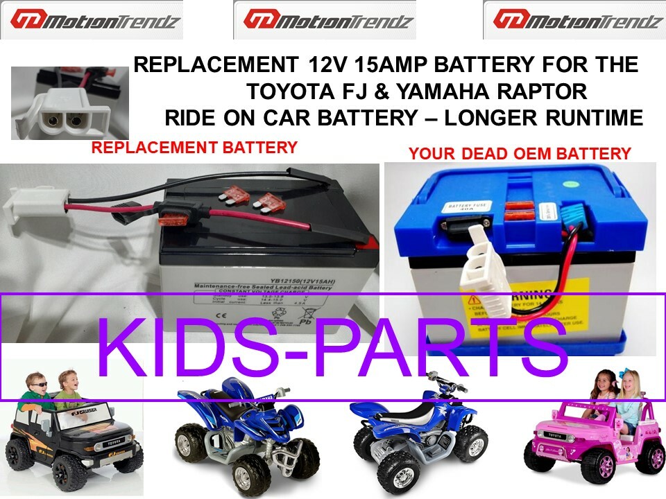 VERSION #3 DUMAR MEGA TREADZ Yamaha Raptor 700R 12V BATTERY LONGER RUN TIME