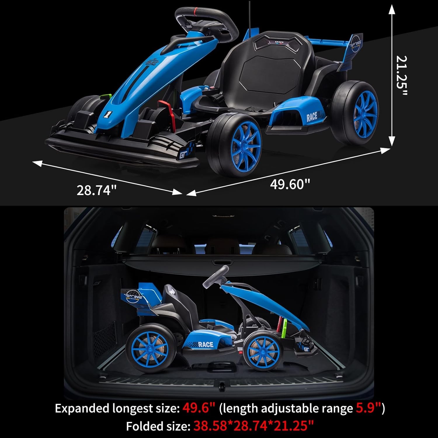 24V Electric Go Kart for Kids, Drift Kart with Dual 200W Motors, 7.5MPH, Age 6+