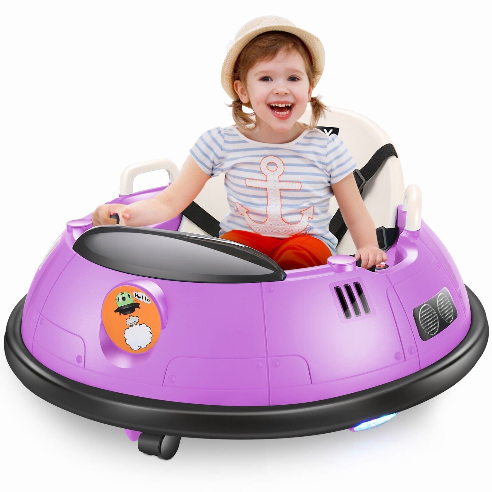 12V 2Speeds Electric Ride On Bumper Car for Kids & Toddlers W/Remote Control,LED