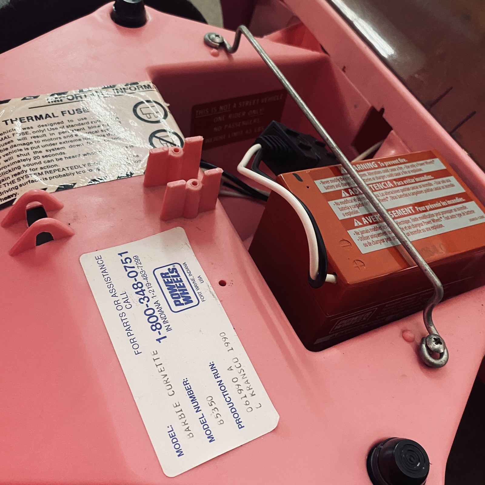 1990 Power Wheels Barbie Pink Corvette *PICKUP ONLY* w/ New Battery