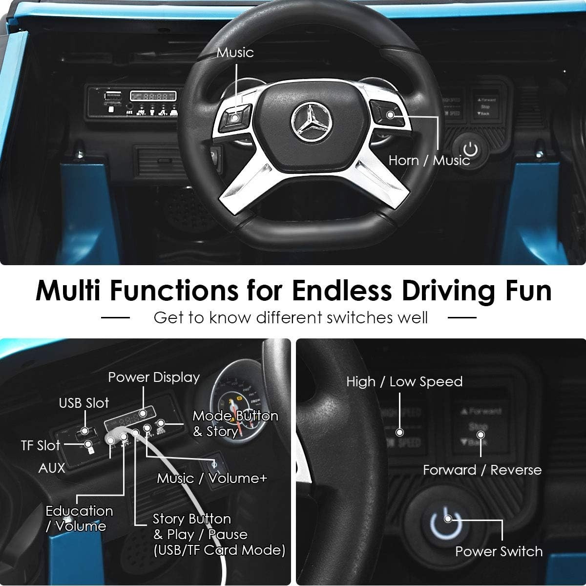 Licensed Mercedes-Benz Maybach 12V Ride On Car for Kids – Remote Controlled Fun