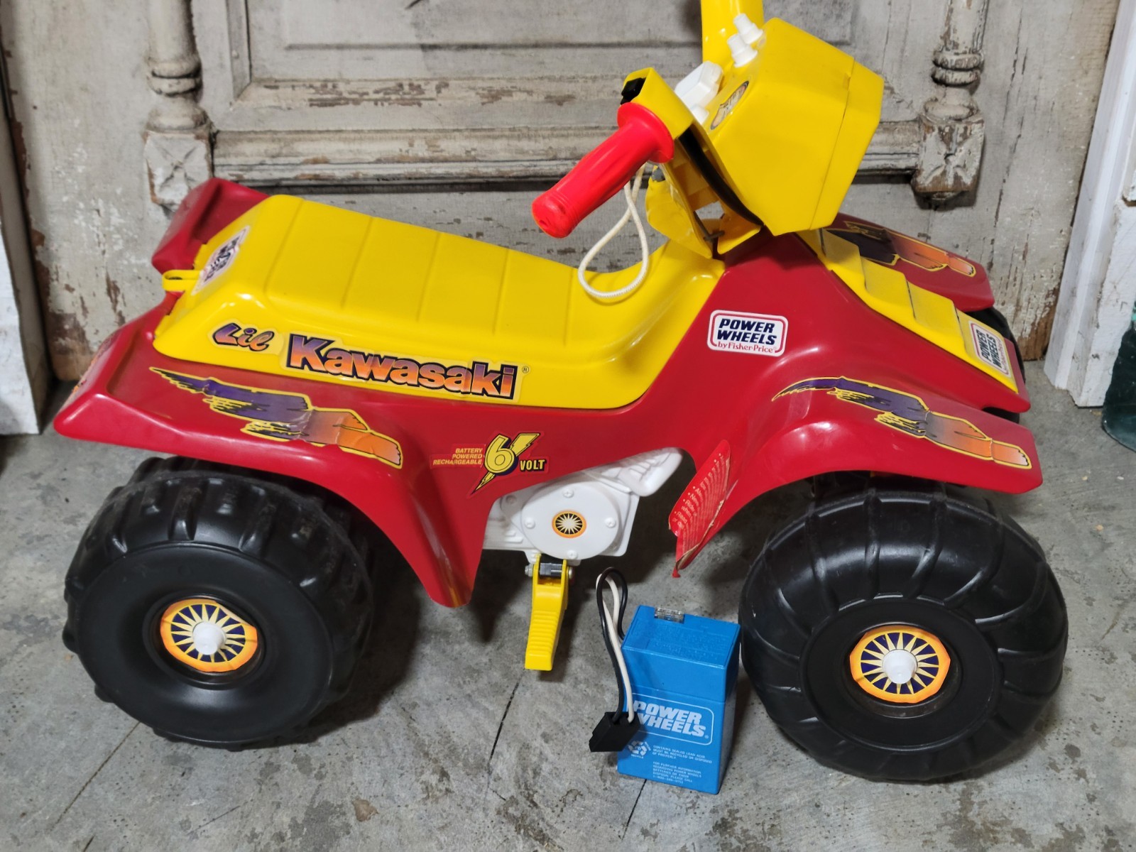 ​Vintage 1995 Power Wheels Lil Kawasaki ATV 6V Ride On Toy Fisher Price FP USA
