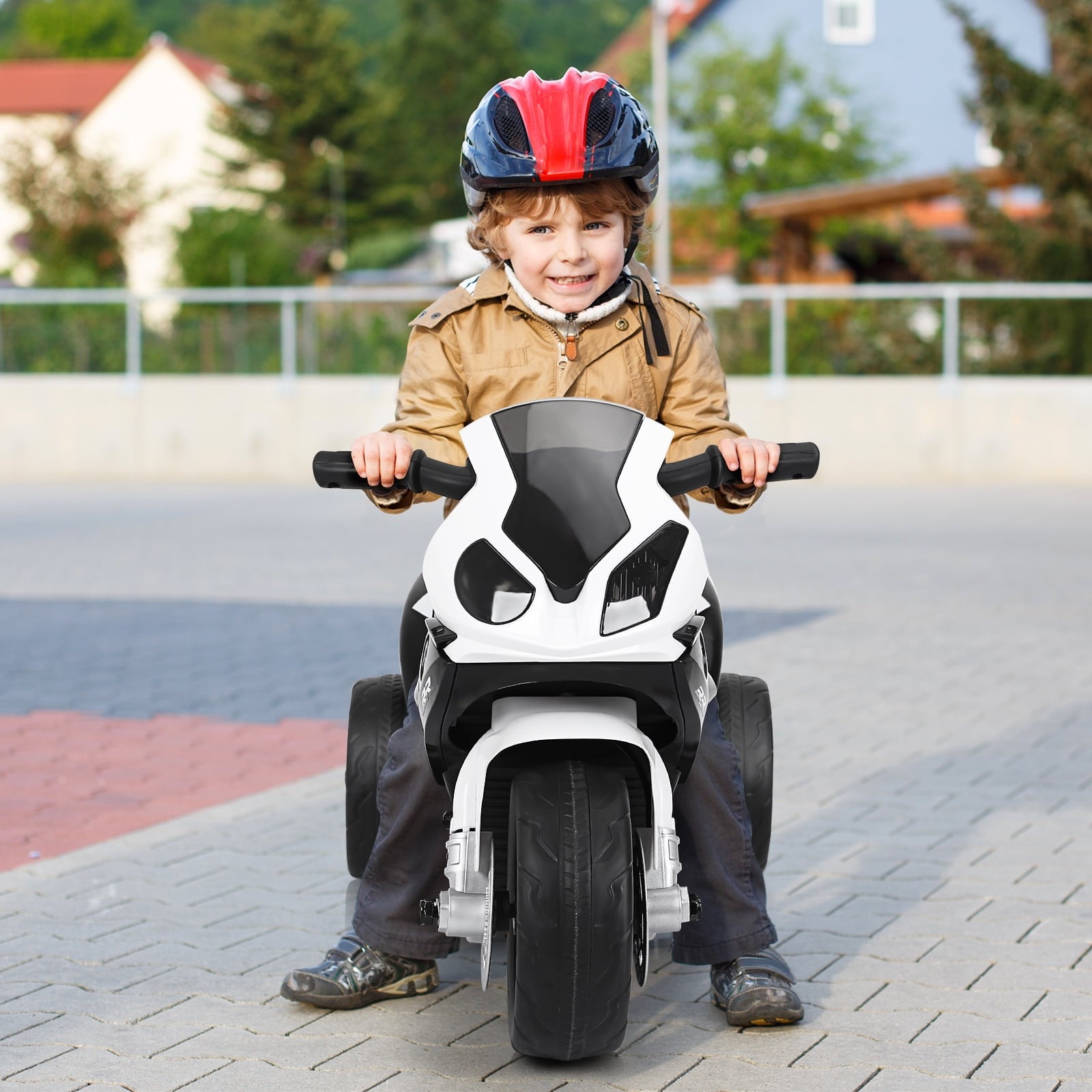 6V Kids Licensed Electric 3-Wheel Motorcycle Ride-On Black with Music & Light