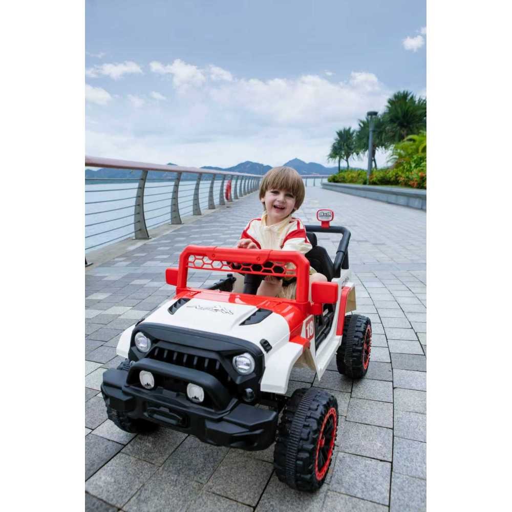 12V Toddler Electric Ride On Car White Green, Remote Control Spring Suspension