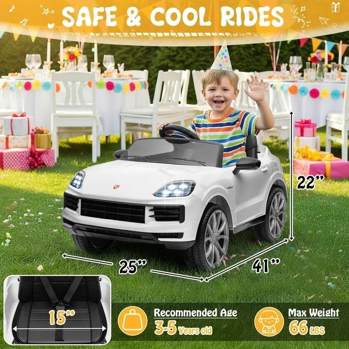 Kid Toddler 12V Licensed Porsche Caye Electric Ride on Car Toy w/Remote Control