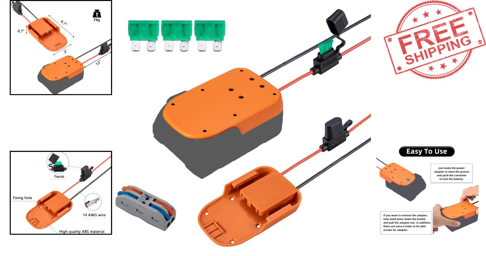 Innovative 18V Battery Adapter with Fuse for Power Wheels & Robotics Upgrades