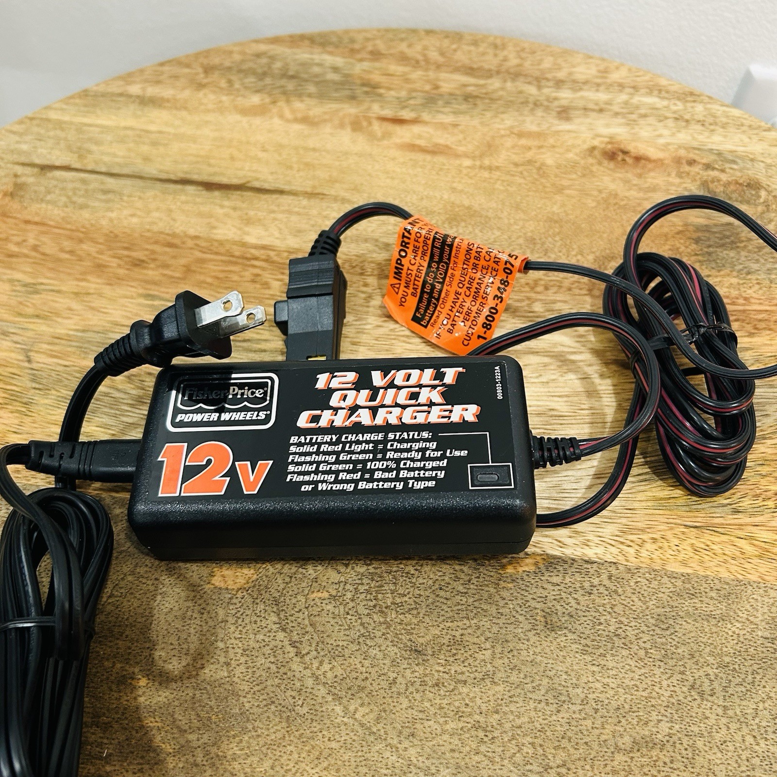 Fisher-Price Power Wheels 12V Quick Charger model 00801-1782