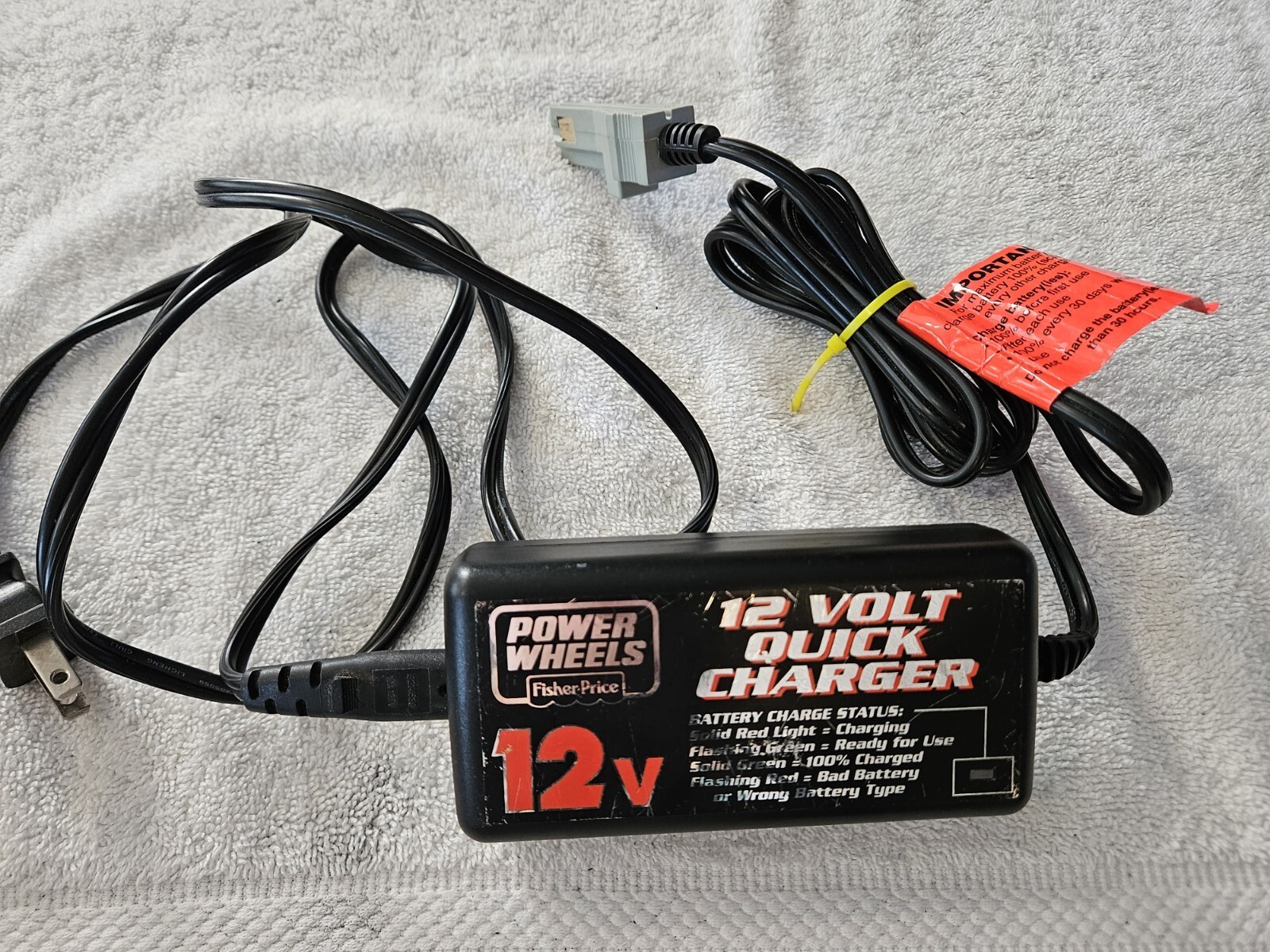 Genuine Fisher Price Power Wheels 12 Volt Quick Charger – Model 00801-1429