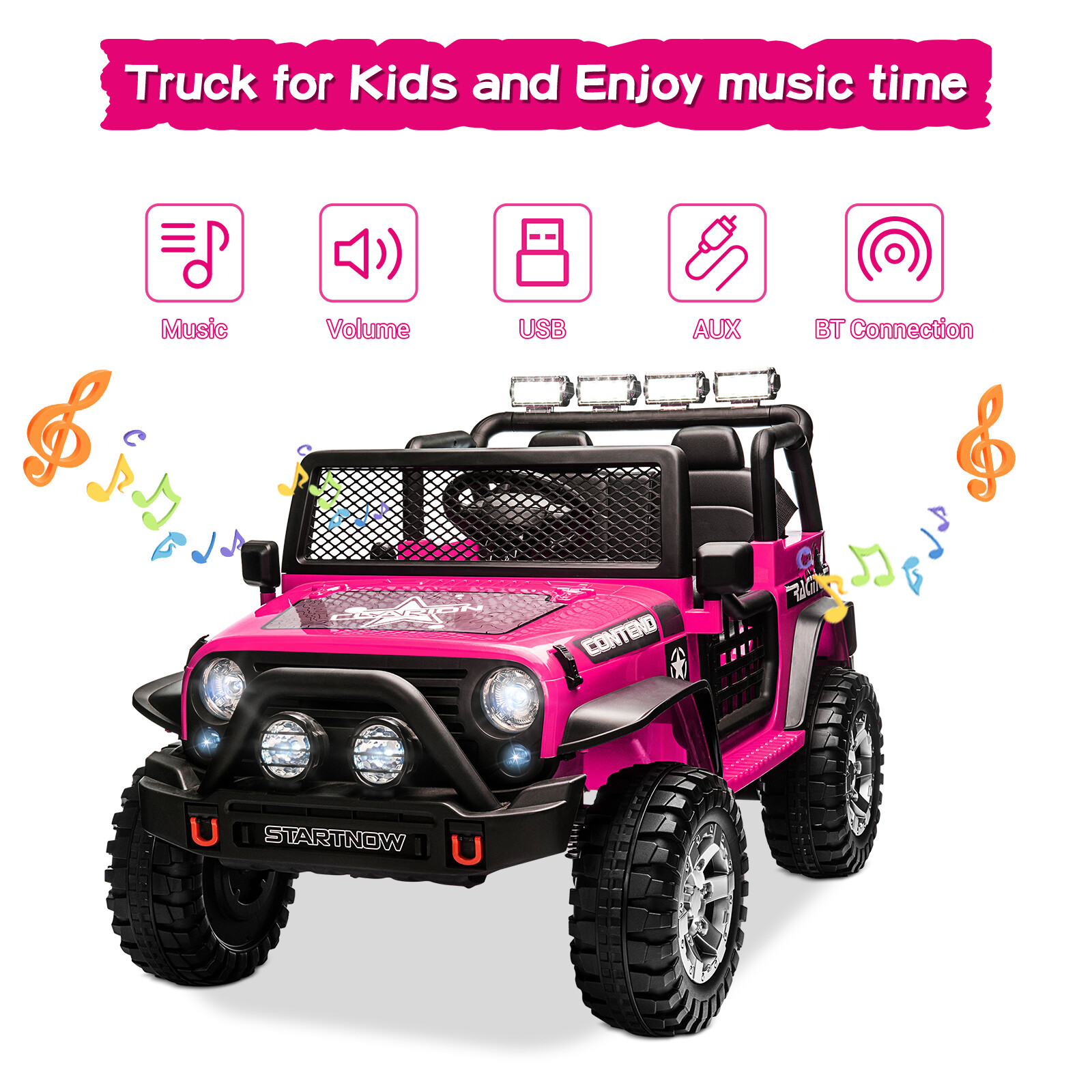 12V Kids Ride On Car Jeep 2Seater Electric Toy Jeep USB Bluetooth Remote Control