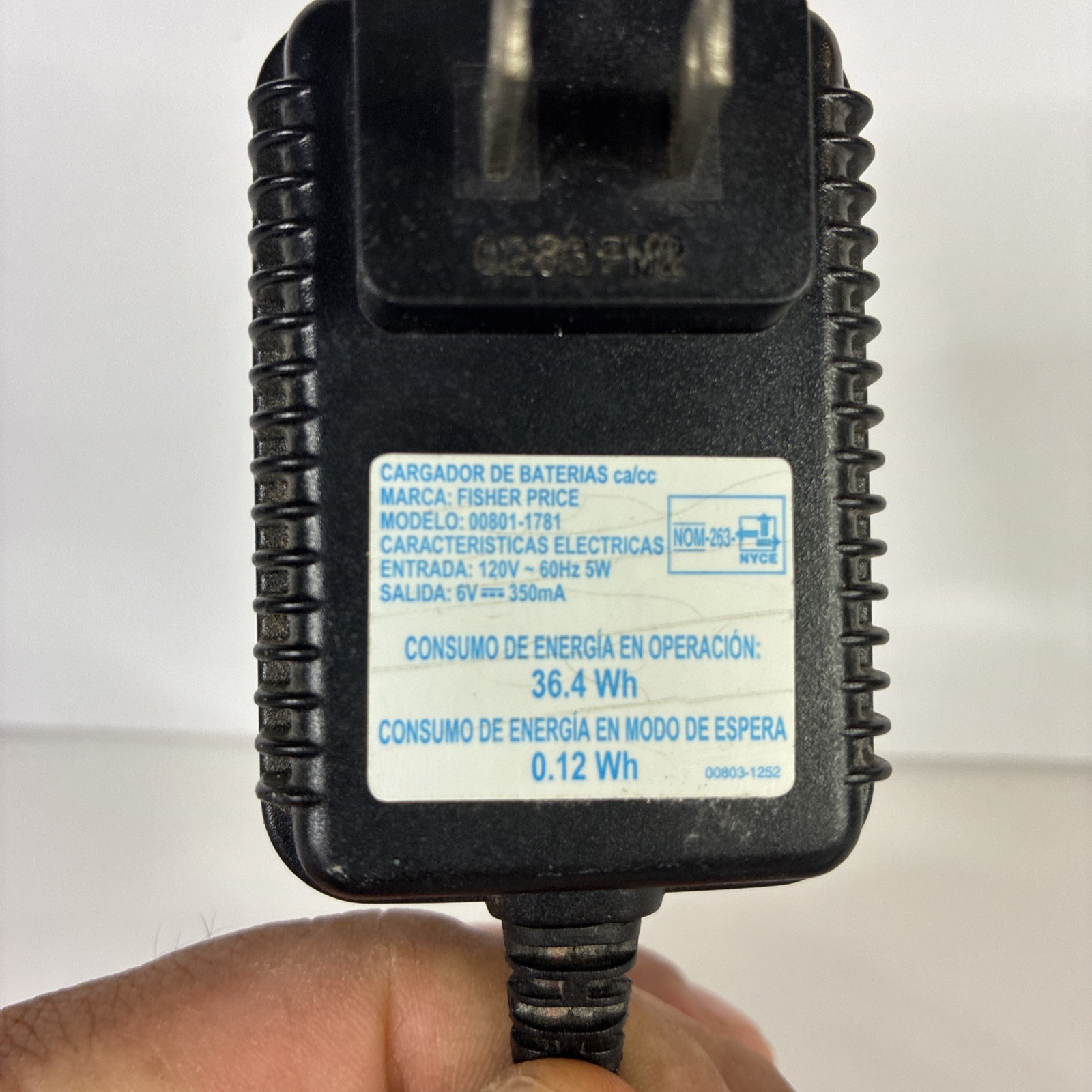 Power Wheels Fisher Price Mattel Blue 6 Volt Charger (00801-1781)