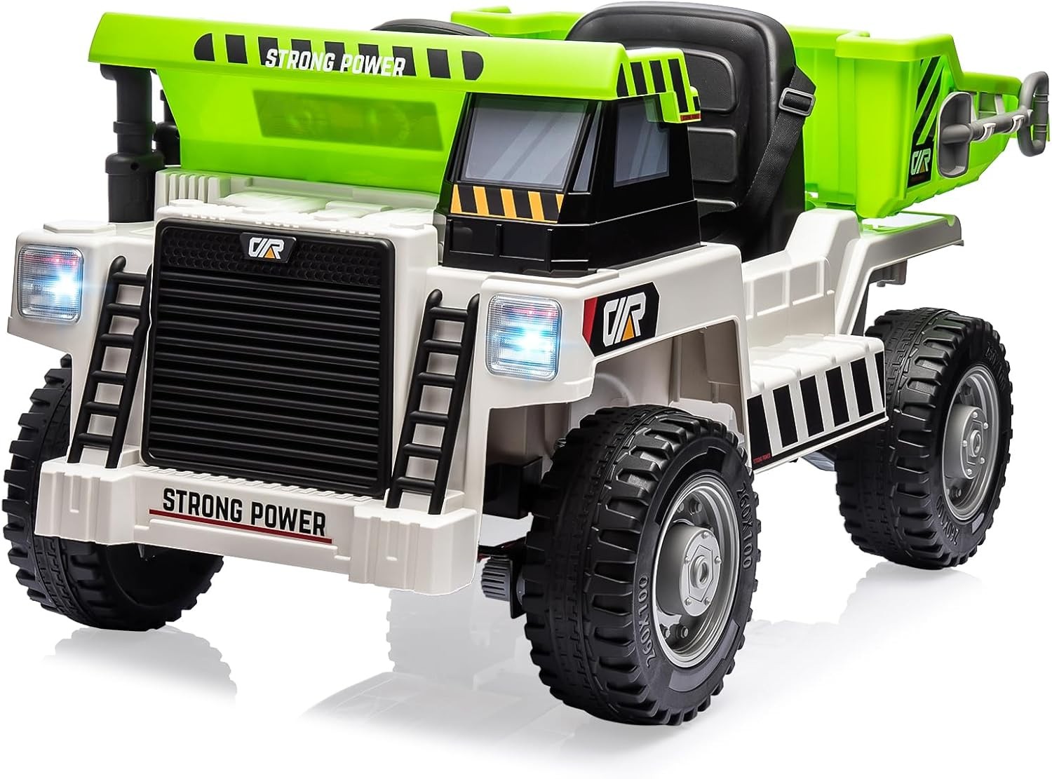 12V Kids 4WD Ride-On Dump Truck w Remote,Power Dump Bed,2-Speed Electric Car Toy