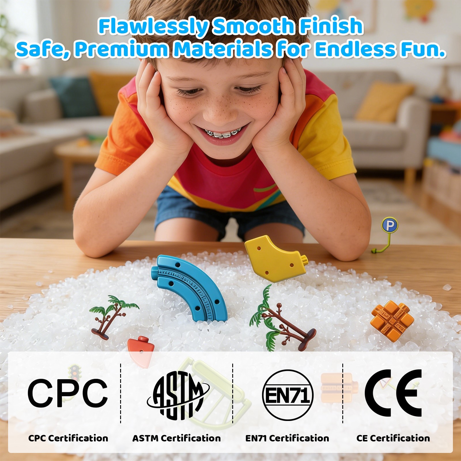 Cube Track Fusion Electric Train Set, Buildable Gravity Rail Toy for Kids 4-8