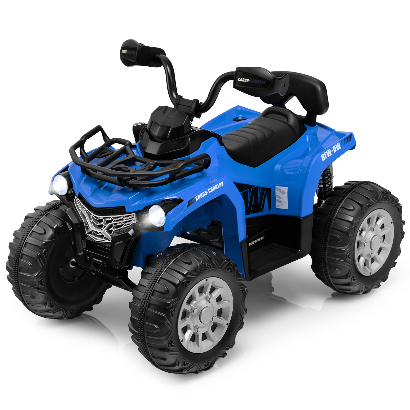 12V Kids Ride On ATV Electric 4-Wheeler Quad 2 Speeds w/ Mp3 & Headlights Blue
