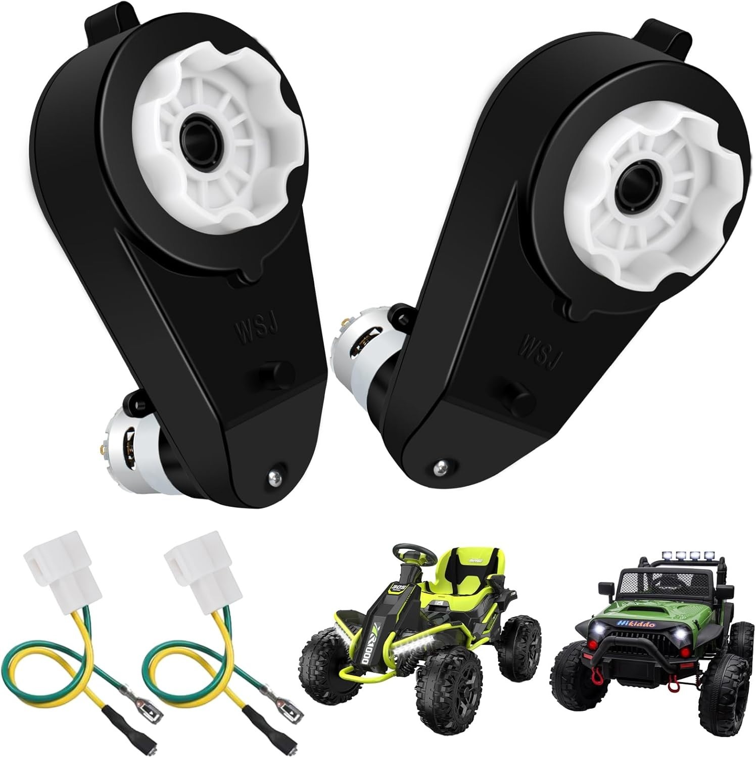 2Pcs 24V 40000RPM Kids Ride on Car Gearbox Motor Power Wheels Motor Gearbox Upgr