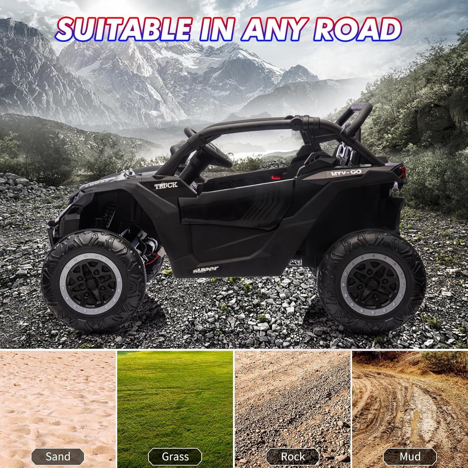 24V Ride On Car 2 Seater Ride On UTV 4x200W Powerful Engine Electric Vehicles