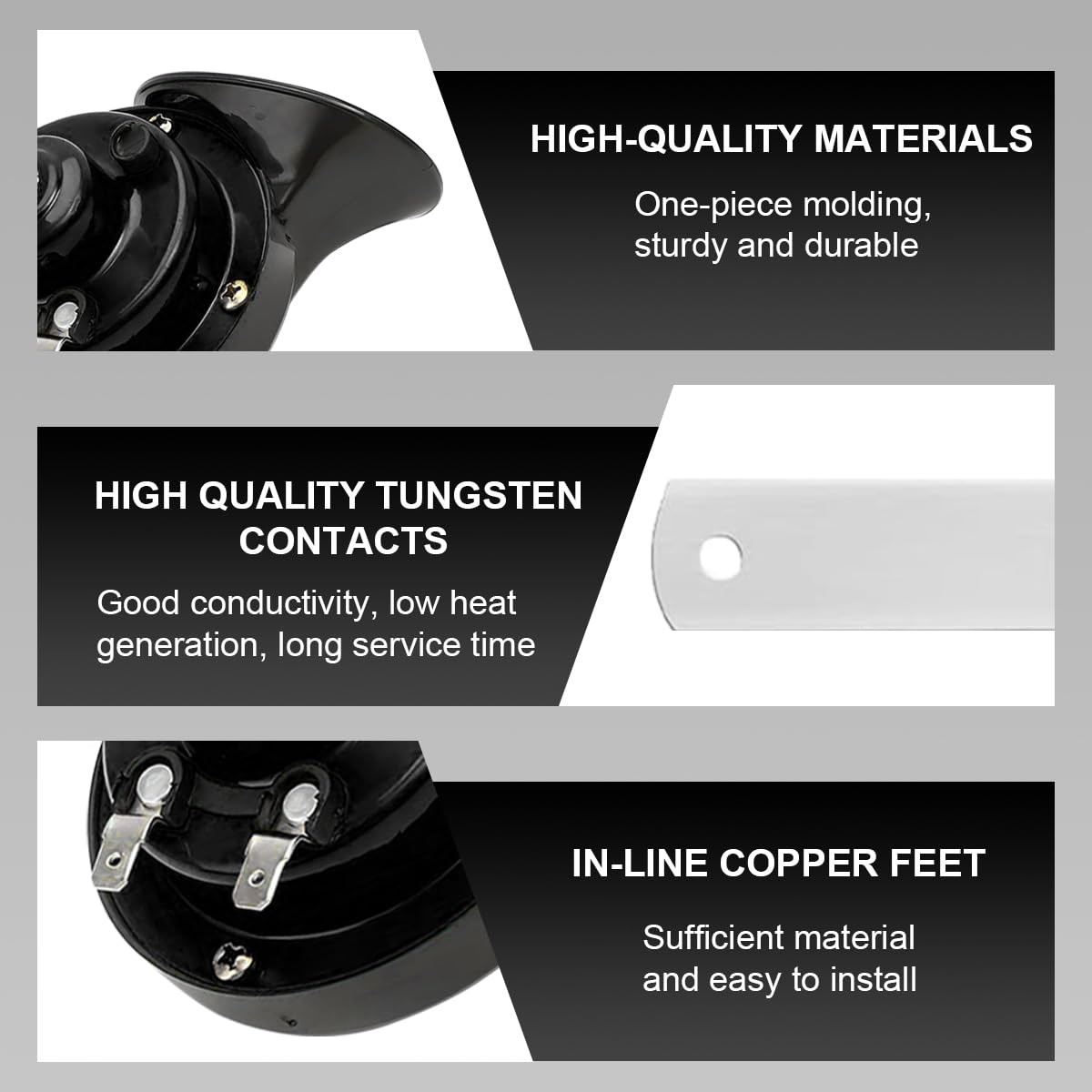 KVAEY Super Loud Car Snail Horns, 12V 300DB Durable Car Horn Kit, High Low To…