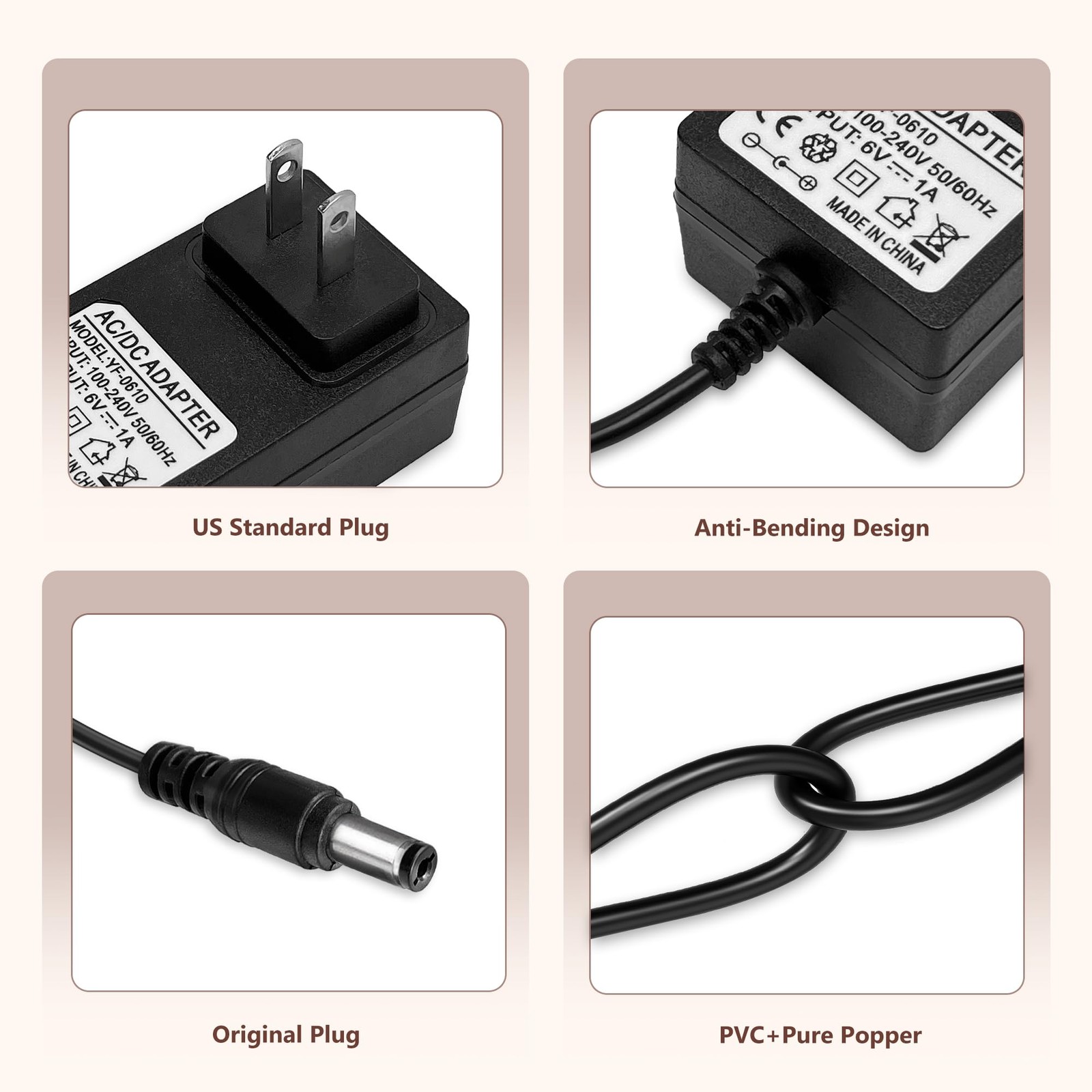 6V Battery Charger for Kids Ride On Cars Bumper Cars – Universal 6V Charger f…