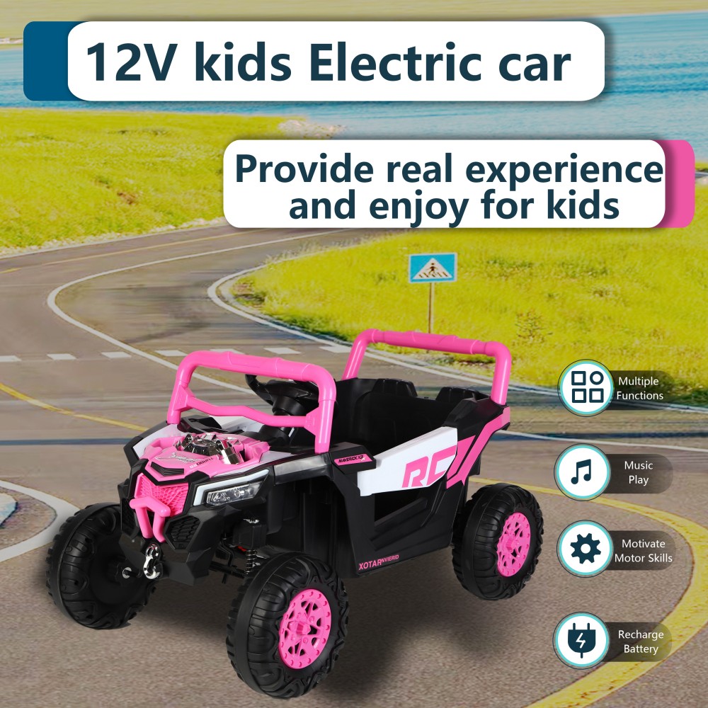 Kids Electric Ride On Car Pink 2.4G Remote Control Swing Toy Car