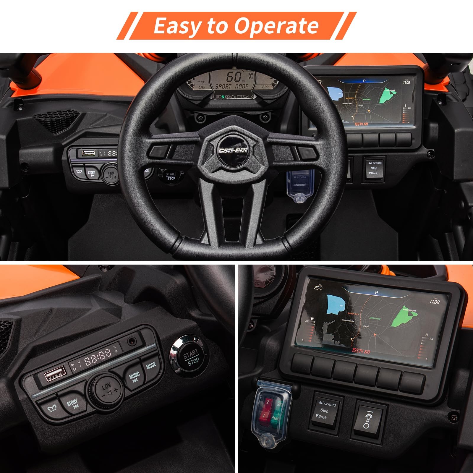 Hetoy 12V 7AH Kids Ride On Car Electric Off-Road UTV Boy Girl Gifts w/ Remote