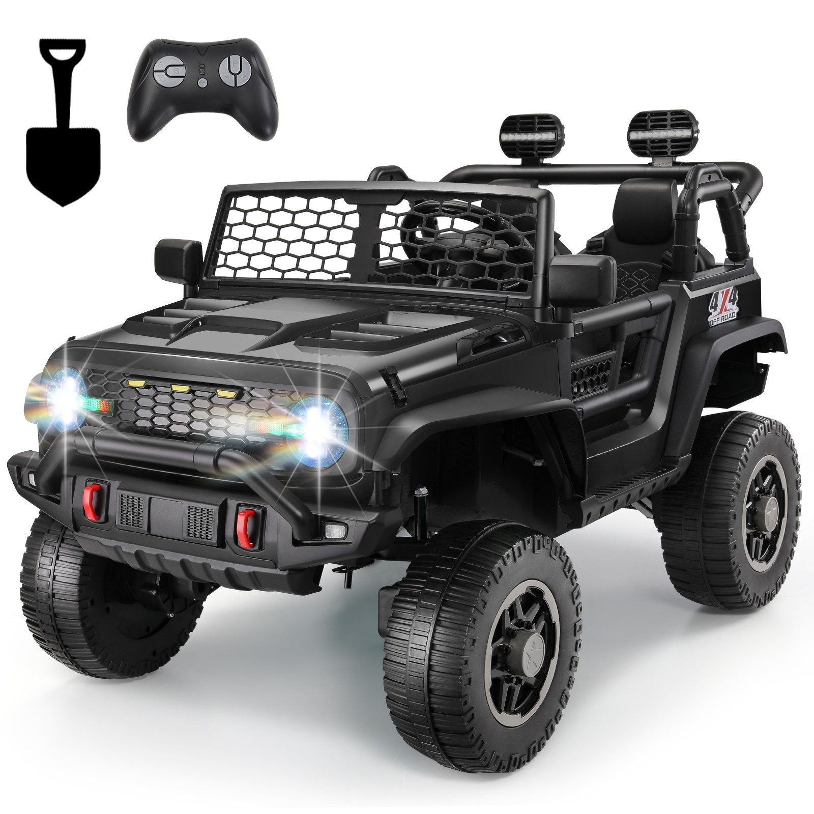 24V Kids Electric Car Ride On Toys w/Remote,20″ Wide Seat & Music for Boys Girls