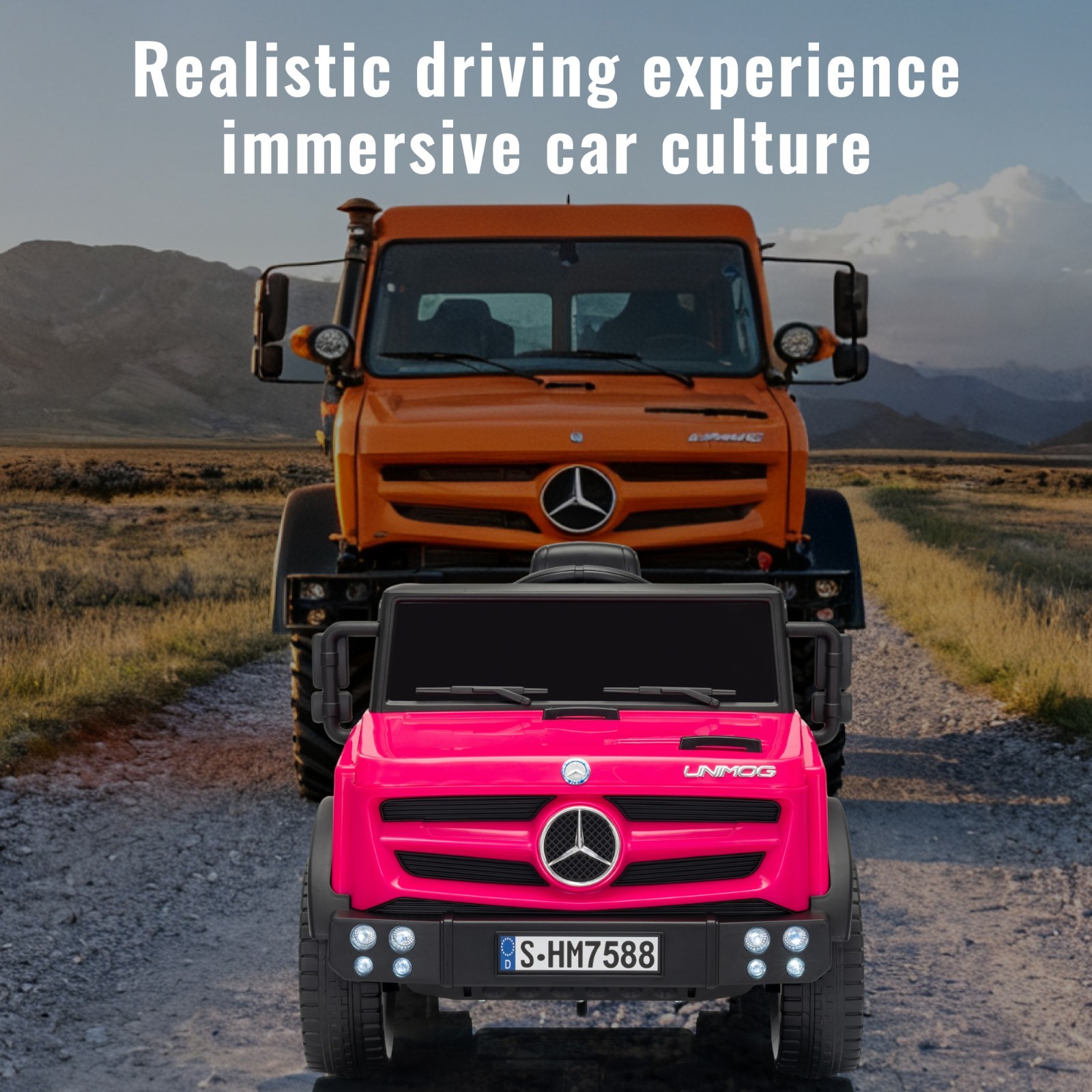 Pink Kids 12V Ride on Toy Licensed Mercedes Electric Car w/4*Suspension MP3 LED