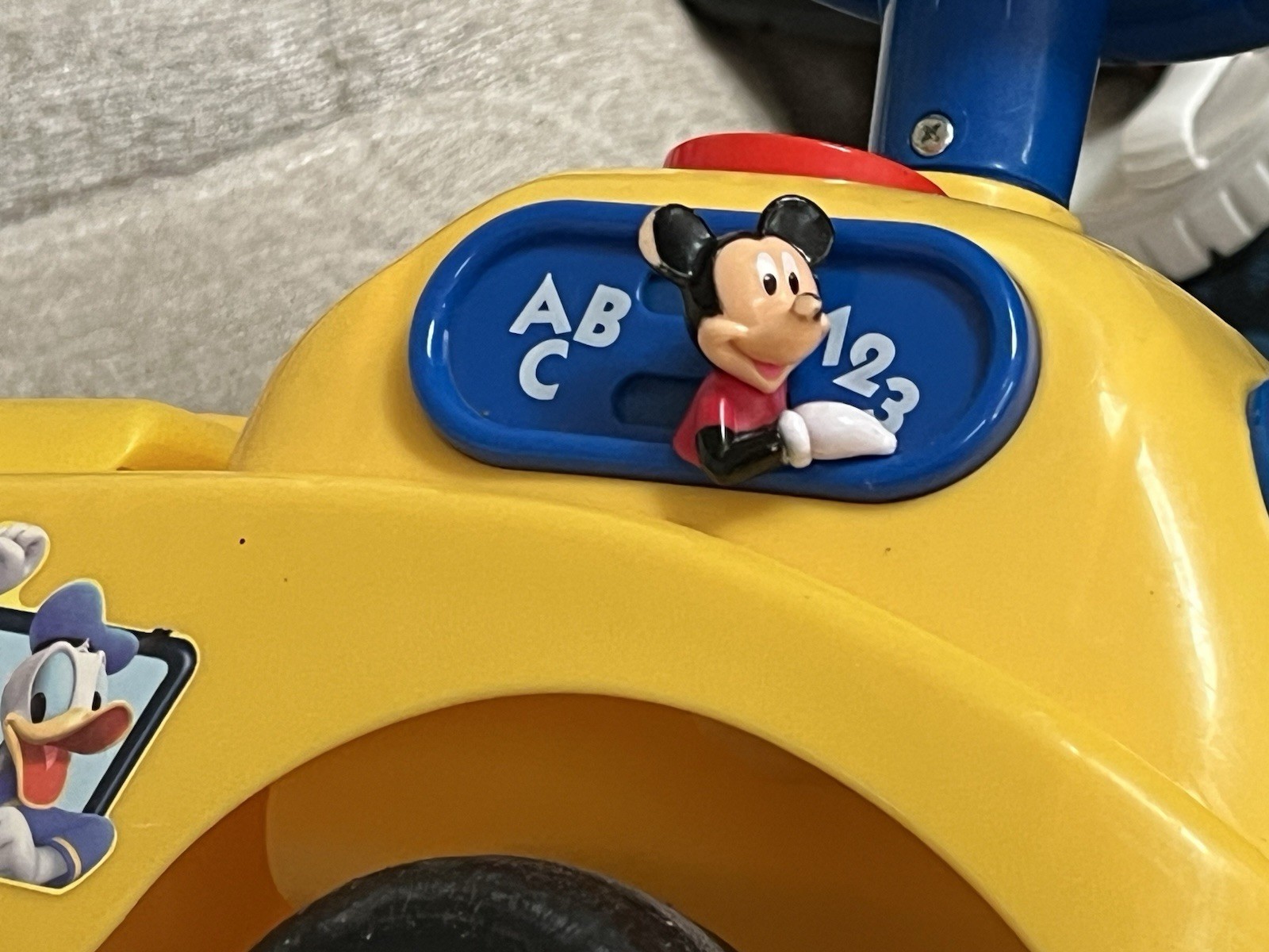 Vintage Kiddie land Disney Mickey Mouse Activity Bus Ride On Or Walker