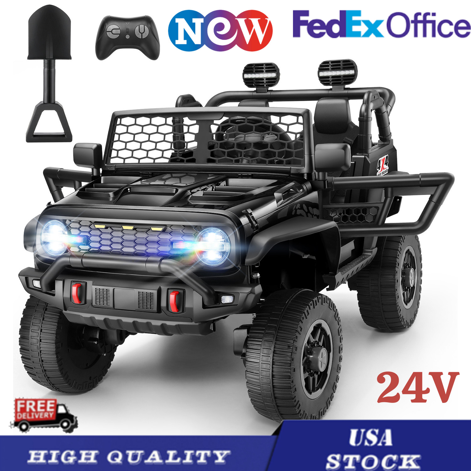 24V Ride on Car 2 Seater Electric Truck 4WD/2WD 4x100W Power Electric SUV Gift