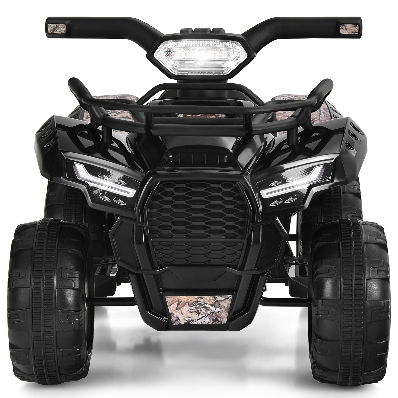 6V 4 Wheels ATV Quad Ride On Car Kids Ride-On Toy w/ Music Horn LED Light Black