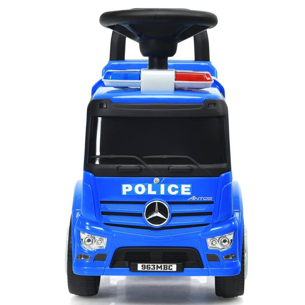 Kids Ride on Police Car 2-In-1 Toddler Push Car with Storage Space Indoor & Outd
