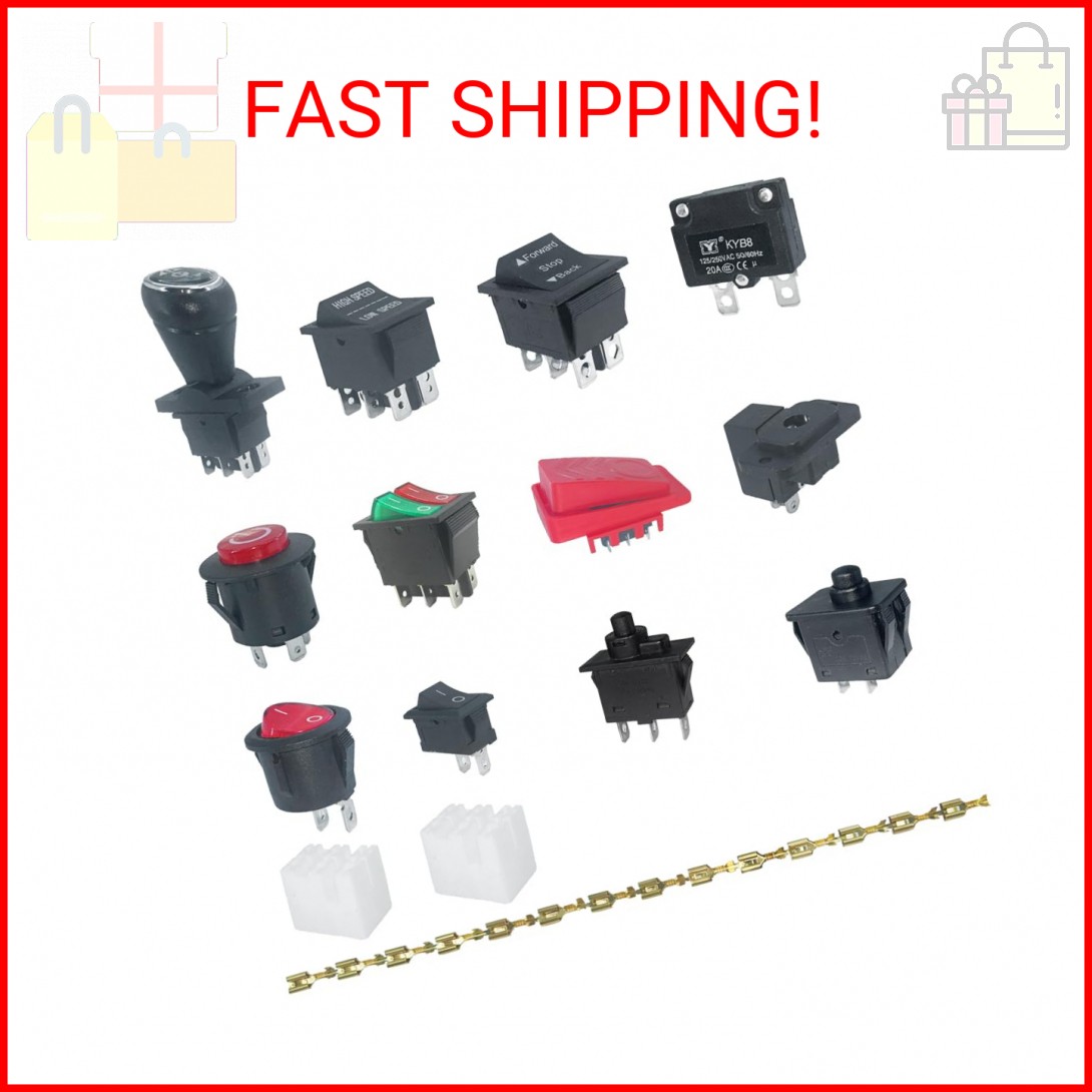 14PCS Set of Switch Kit for Power Wheels Kid’s Ride on Toys Replacement Parts, F