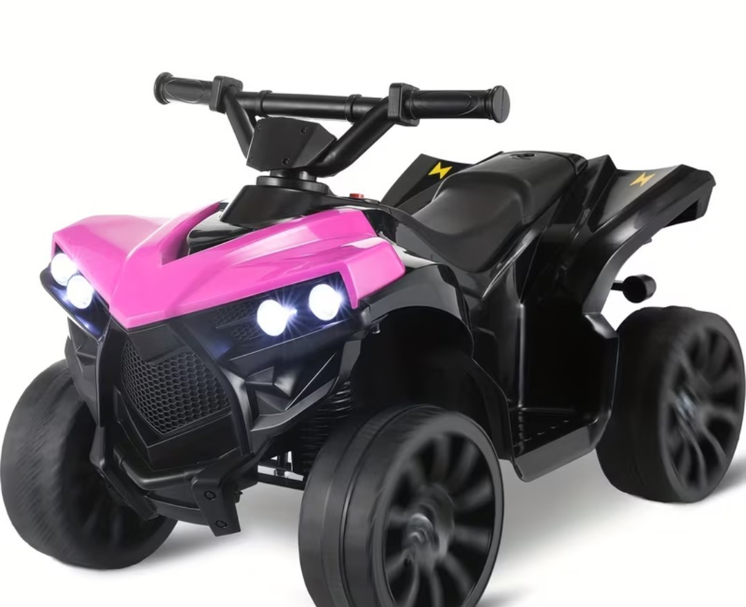 Kids Battery Powered Ride-On ATV Quad 4-Wheeler Pink/Black Ages 1-4