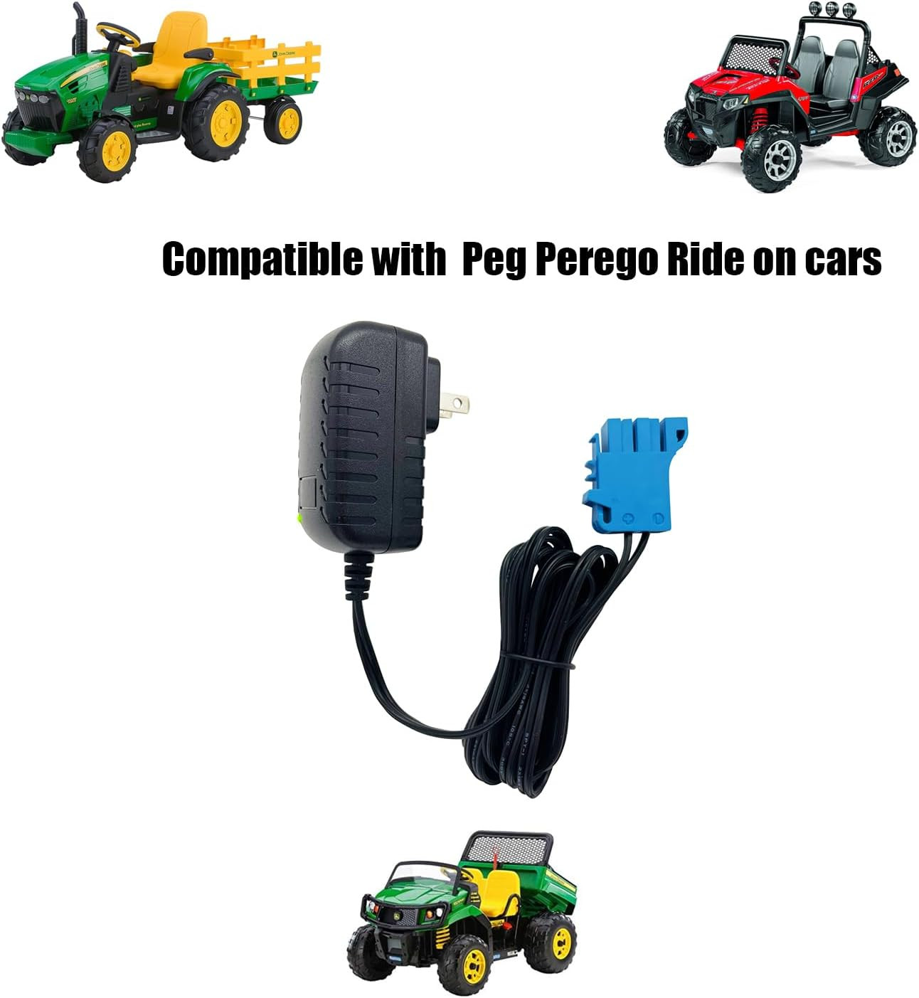12-Volt Small Plug Charger for Peg Perego Battery,12V Charger for Peg Perego Kid