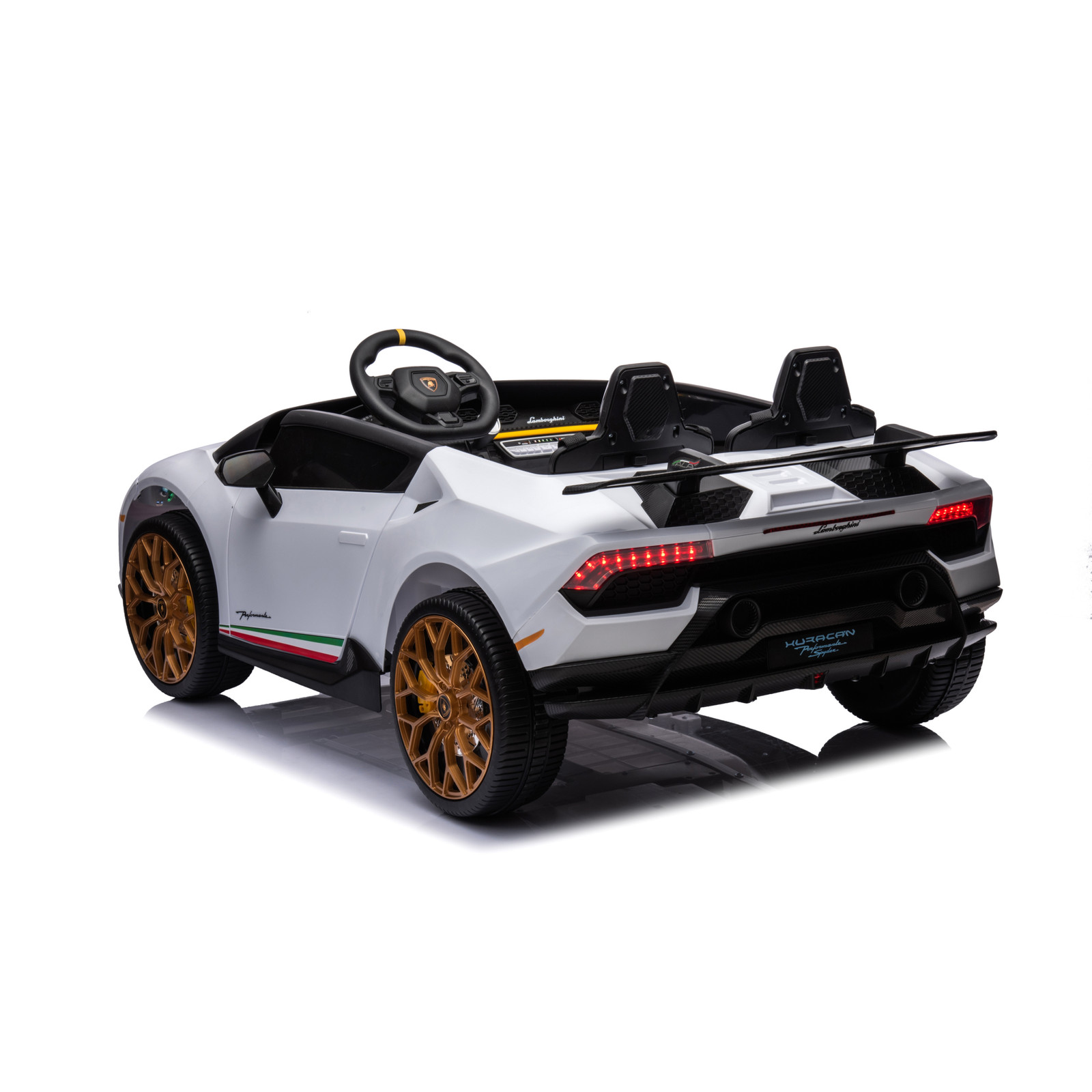 24V Lamborghini Huracan 2 Seater Kids Electric Ride On Car Toy Remote White