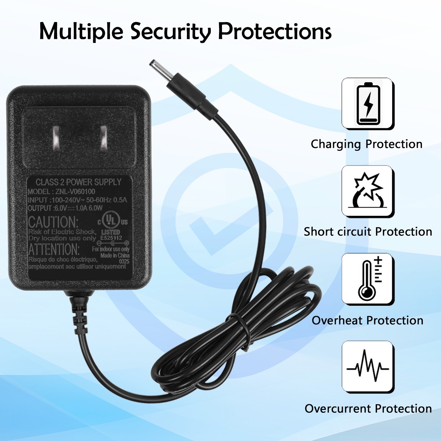 6V Jeep SUV Bumper Power Adapter,6V Battery Charger for Kids Ride On Cars Toys