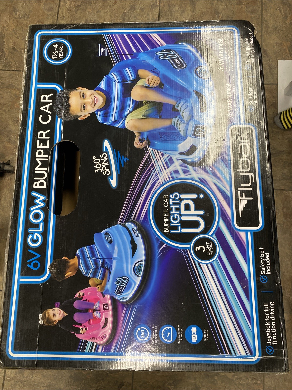 Flybar Racer Glow Bumper Car, New in Box, 6v dual controls, FREE SHIPPING