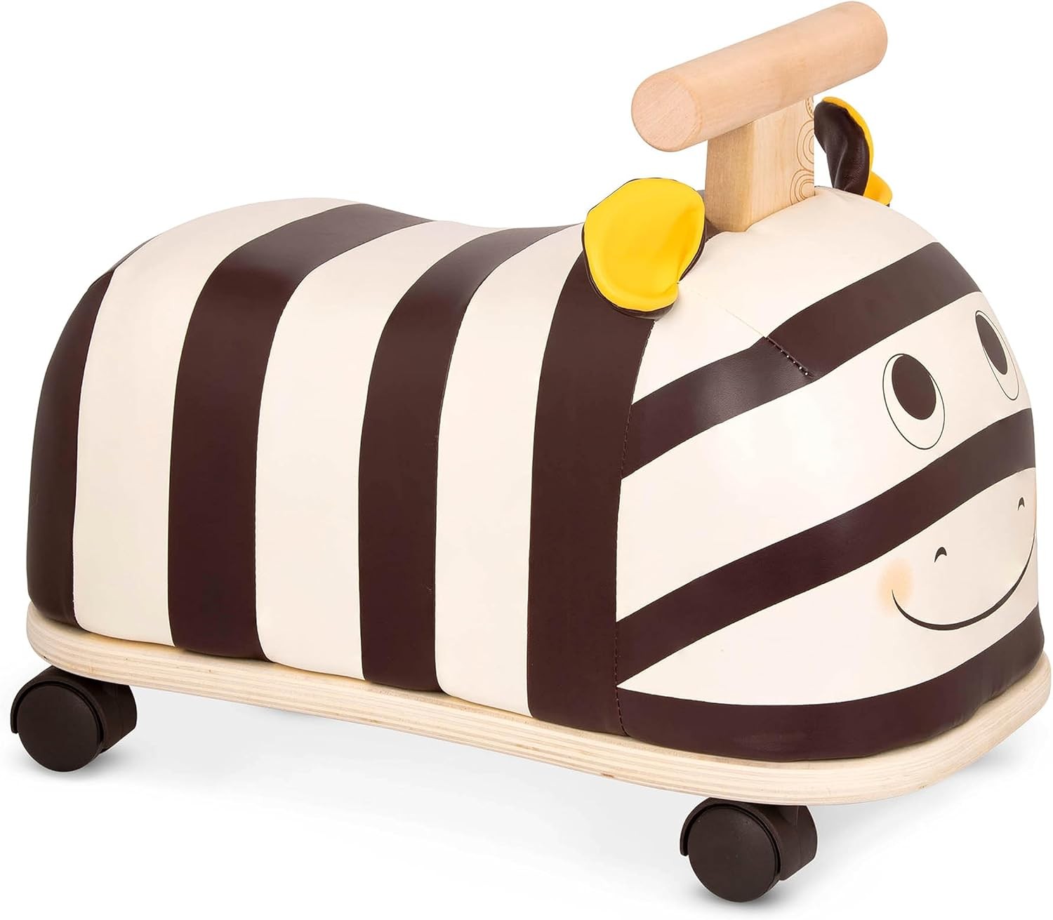 B. toys – Ride – On Zebra – Ride – On Toy for Toddlers – Soft Seat – Wooden Toys