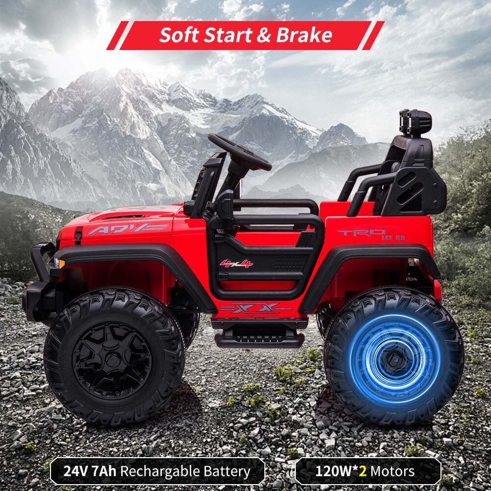 24V Ride on Car For Kids Electric Truck With Remote Control and Music Player