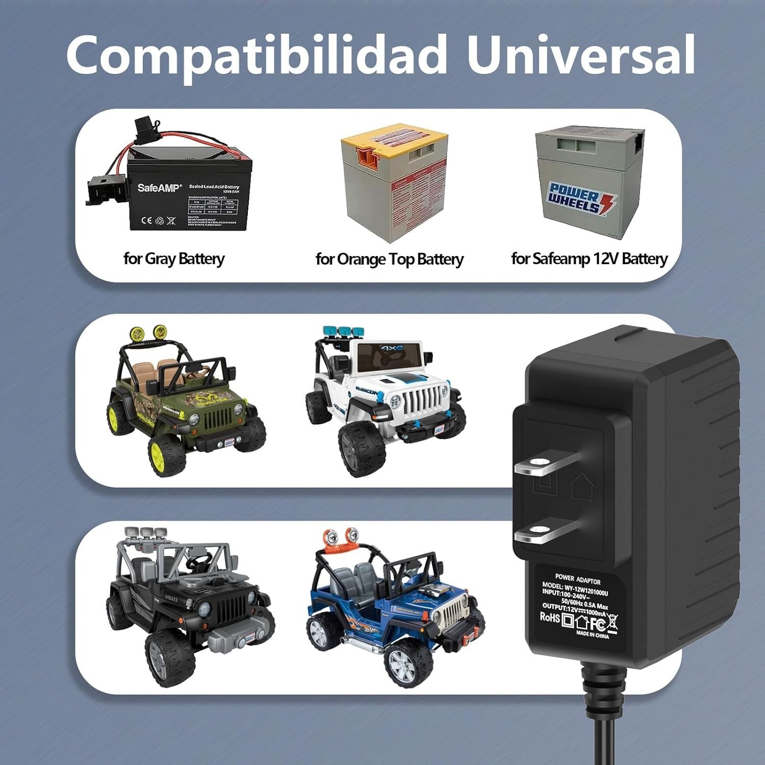 12 Volt Battery Charger for Ride on Toys, 12V Kids Ride on Car Charger for Best
